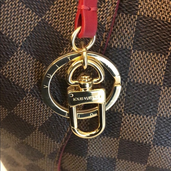 LOUIS VUITTON Damier Ebene Caissa Hobo Cerise Red - Picture 5 of 8